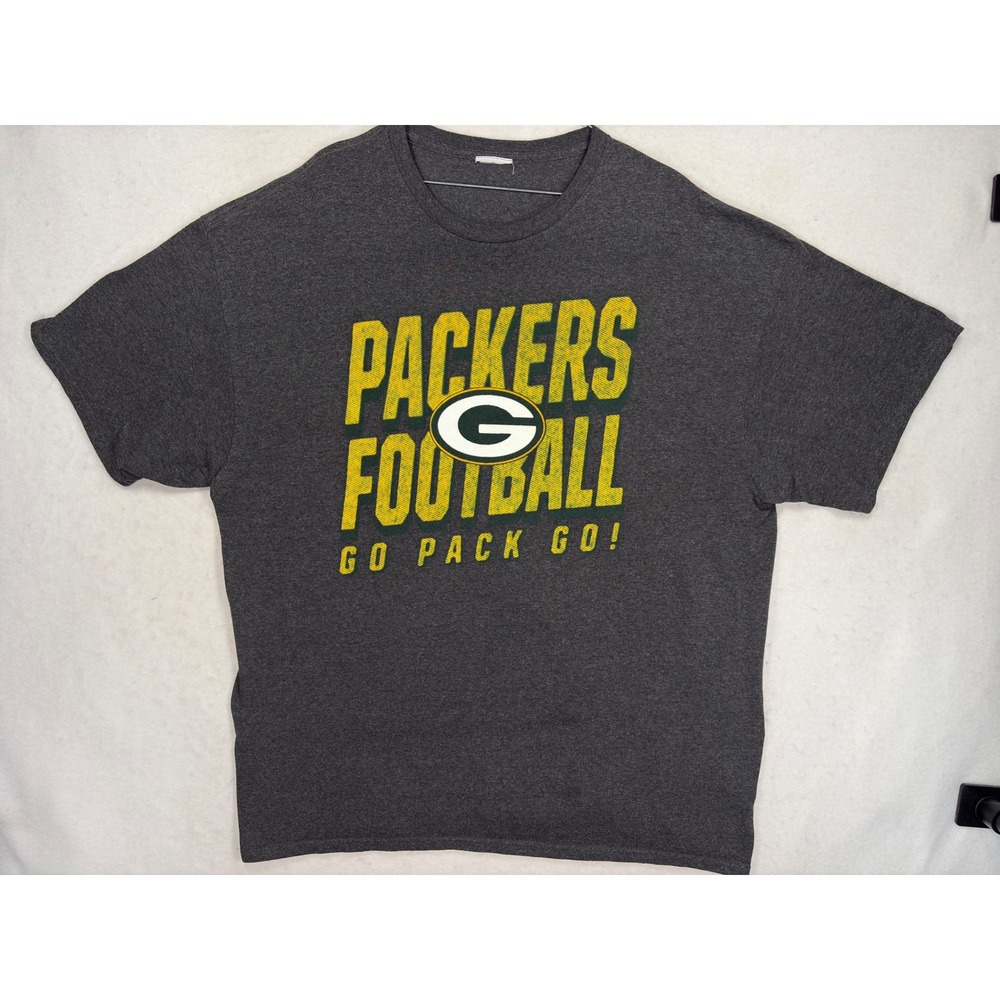 Vintage Green Bay Packers Football T-Shirt Y2K Go Pack Go Gray XL 0713